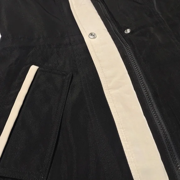 NAUTICA Women's Black Sailing Design Removable Hooded Jacket Weathergear Size S - Picture 7 of 9